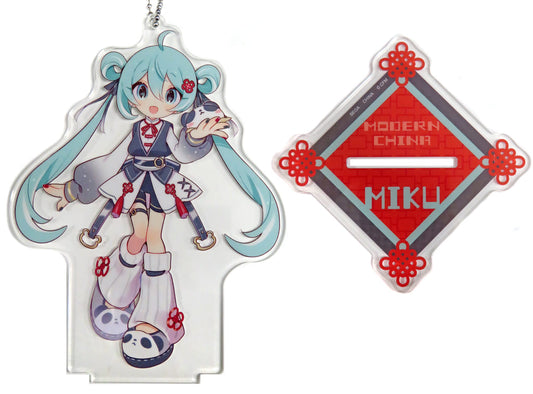 Hatsune Miku (furhon Ver.) Big Clear Keychain with Stand - Modern China (EX) Sega Prize - Approx. 18 cm