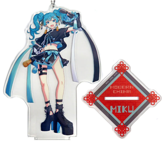 Hatsune Miku Big Clear Keychain with Stand - Modern China (EX) Sega Prize - Approx. 18cm (Pre-owned)