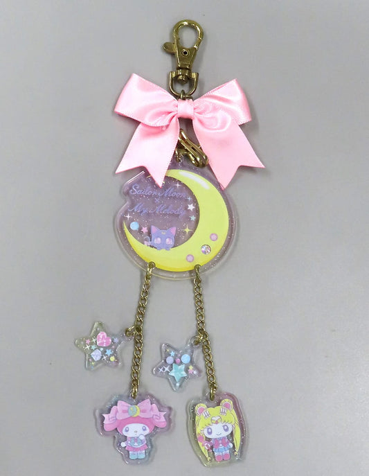 Sailor Moon & My Melody Keychain - Sanrio Collaboration - Length Approx. 14 cm (5.5 in) - Sanrio