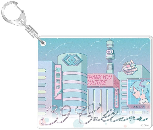Hatsune Miku Art Acrylic Keychain - COCOLLABO×Piapro 39Culture2024 WORLD & FES (Approx. 100 x 80 mm, Caravan) - Pre-owned
