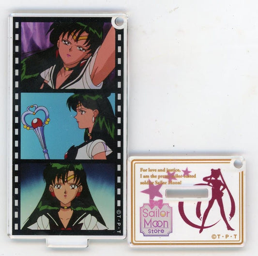 Super Sailor Pluto Acrylic Keychain - Sailor Moon Name Scenes Acrylic Keyholder Vol.5 (Bandai) - Approx. 8.3 x 4.4 cm