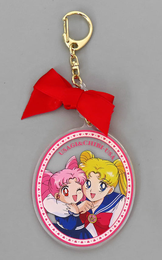 Usagi Tsukino / Sailor Moon & Chibiusa / Sailor Chibi Moon Ribbon Keychain - Sailor Moon Store Original Birthday 2021 Acrylic Keyholder (S and S) - Pre-owned