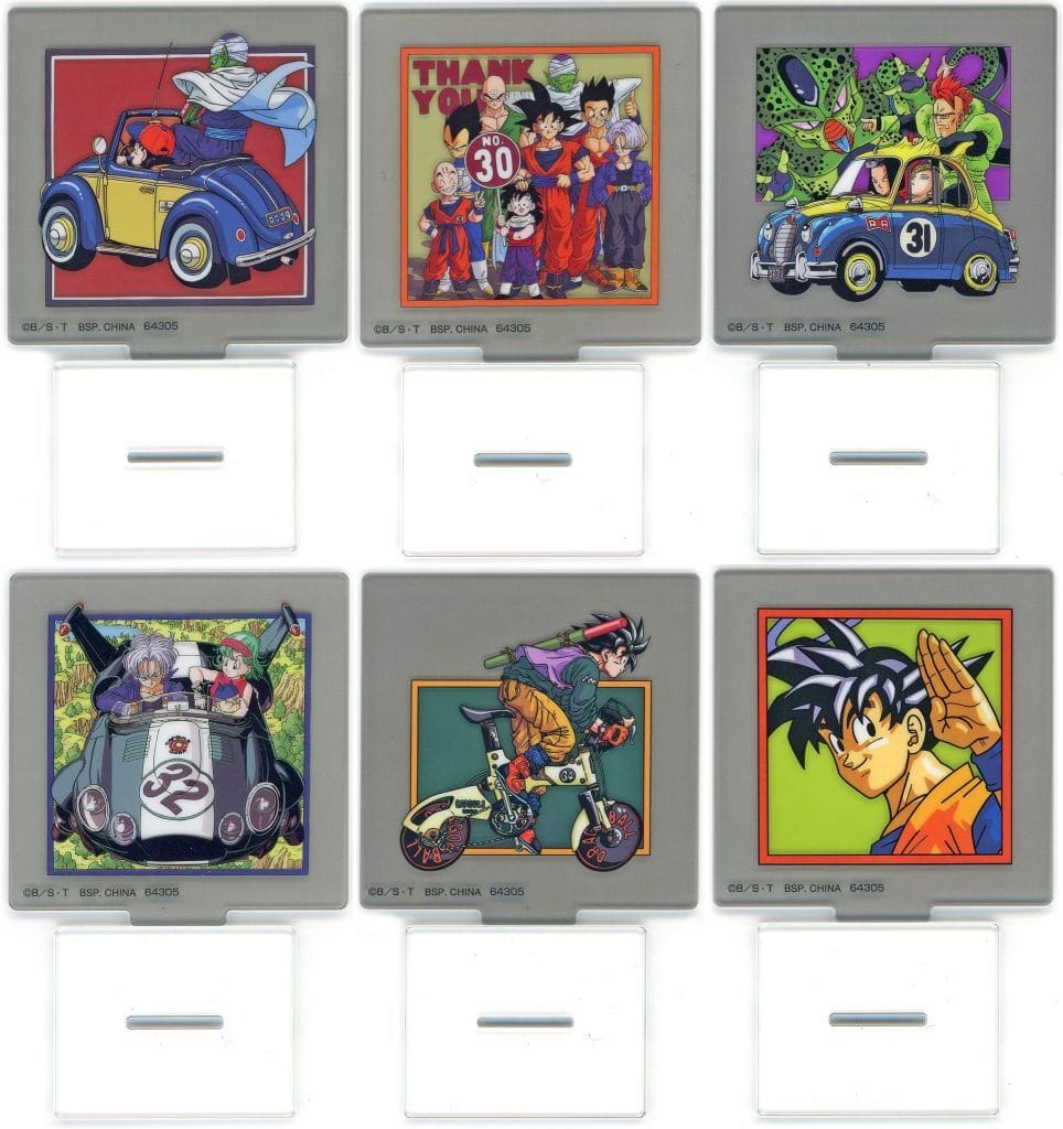 Dragon Ball Ichiban Kuji H Prize Acrylic Stand Complete Set - Comic Cover Art (6 pcs, Length Approx. 70 mm, BANDAI SPIRITS, Pre-owned)