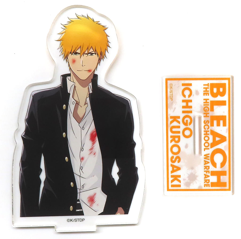 Ichigo Kurosaki Acrylic Stand - BLEACH × Yokohama Landmark Tower THE HIGH SCHOOL WARFARE in Cafe Fan Base - Kotowari - Approx. 100 mm (Pre-owned)