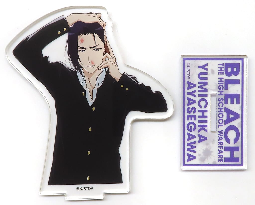 Yumichika Ayasegawa Acrylic Stand - BLEACH × Yokohama Landmark Tower THE HIGH SCHOOL WARFARE in Cafe Fan Base (Kotowari, Approx. 100 mm) - Pre-owned