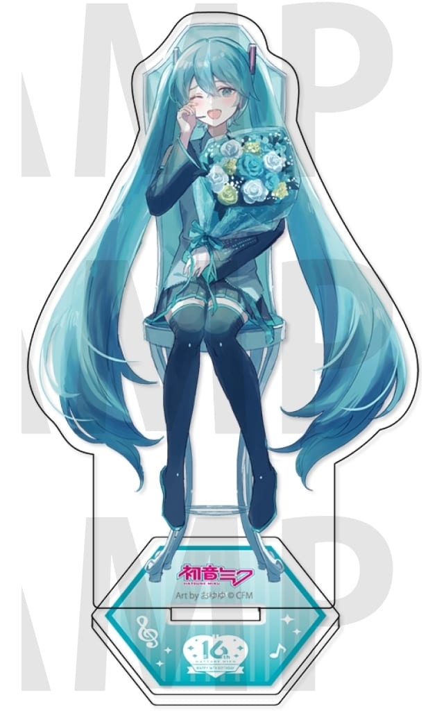 Hatsune Miku Acrylic Stand - Happy 16th Birthday “Dear Creators” Surprise Party | EDIS Brand | Approx H120×W75mm with Base H36×W41mm (Pre-owned)