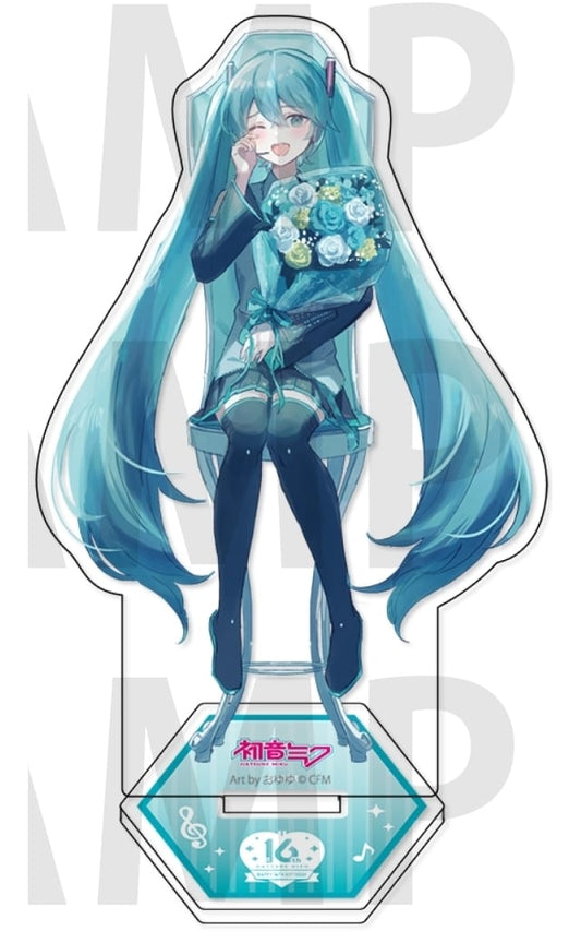 Hatsune Miku Acrylic Stand - Happy 16th Birthday “Dear Creators” Surprise Party | EDIS Brand | Approx H120×W75mm with Base H36×W41mm (Pre-owned)