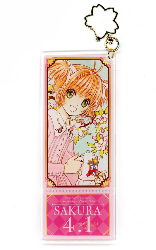 Sakura Kinomoto (Pink) Acrylic Ticket Keychain - Cardcaptor Sakura: Clear Card Arc - Movic - Approx. 15 cm (Pre-owned)