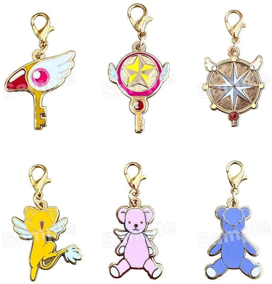 Cardcaptor Sakura Trading Mini Charm Collection Complete Set of 6 - Marimo Craft - Approx. 22.5 x 24.8 mm - Pre-owned