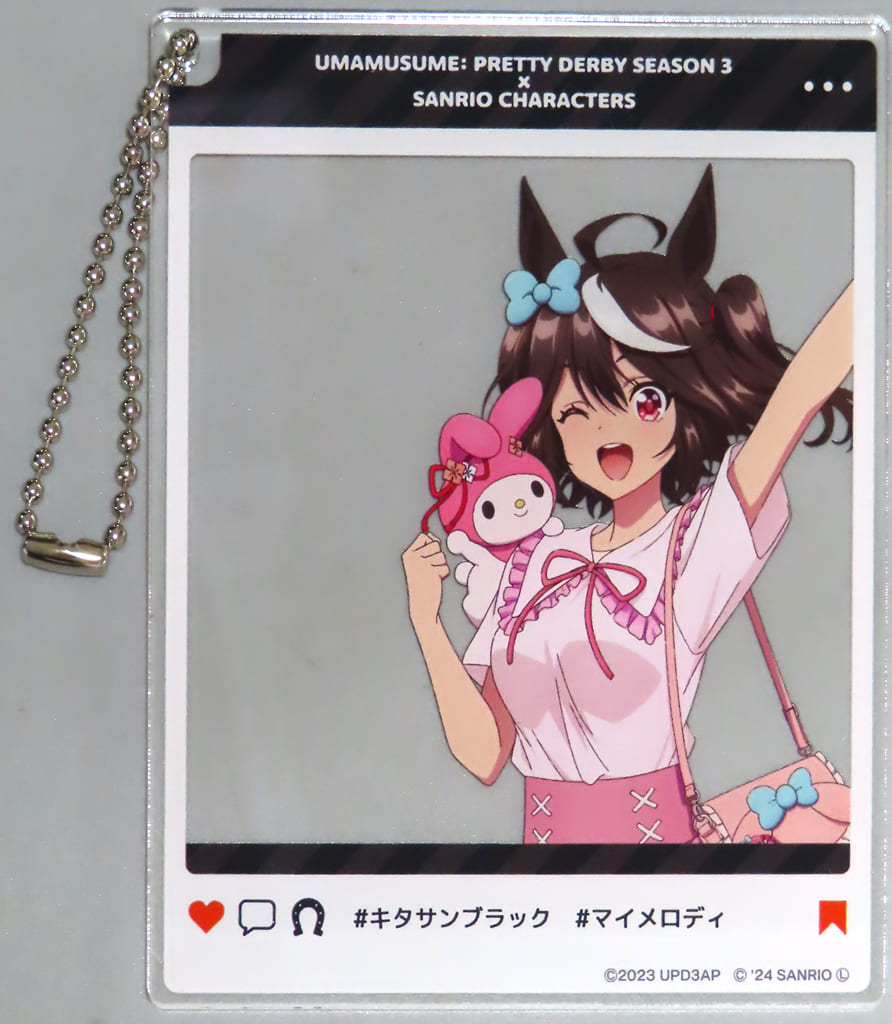Kitasan Black × My Melody Acrylic Keychain - Umamusume Pretty Derby Season 3 × Sanrio Characters PremiumShop (Up Fields, 100×80mm, Pre-owned)