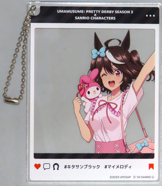 Kitasan Black × My Melody Acrylic Keychain - Umamusume Pretty Derby Season 3 × Sanrio Characters PremiumShop (Up Fields, 100×80mm, Pre-owned)