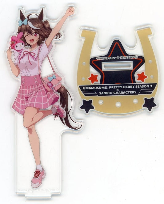Kitasan Black × My Melody Acrylic Stand - Umamusume Pretty Derby Season 3 × Sanrio Characters PremiumShop (Up Fields, Approx. 150mm H / 70mm Base)