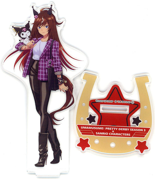 Duramente × Kuromi Acrylic Stand — Umamusume Pretty Derby Season 3 × Sanrio Characters PremiumShop (Up-FIELDS, Pre-owned, Approx. 150mm)