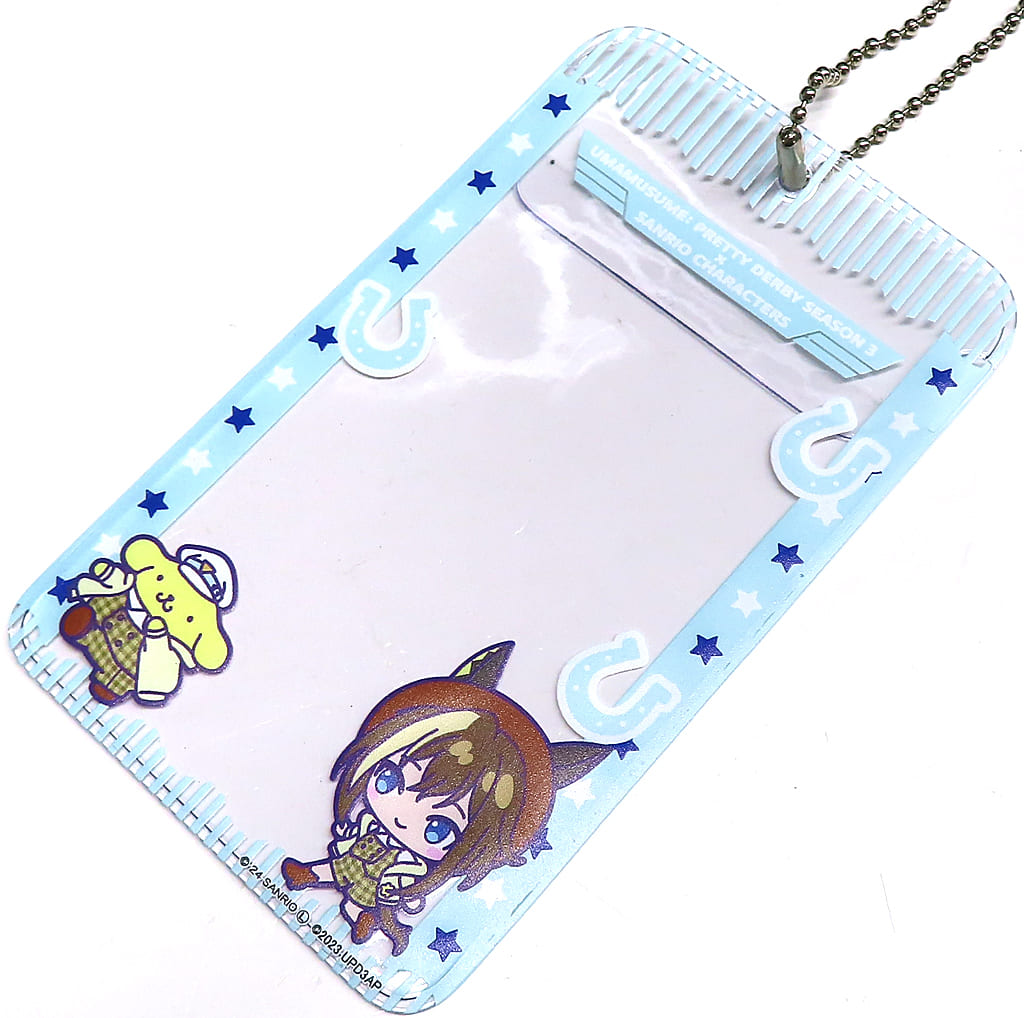 Cheval Grand × Pompompurin Photo Card Holder Mini Chara Ver. — Umamusume Pretty Derby Season 3 × Sanrio Characters PremiumShop (Up Fields) — H120×W72mm — Used