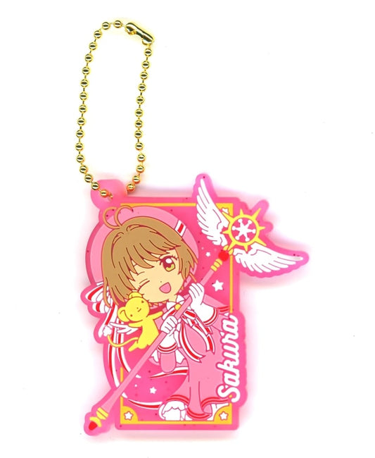 Sakura C Rubber Ball Chain Keychain - Cardcaptor Sakura: Clear Card Arc - Ultra New Planning - Pre-owned (Length Approx. 5 cm)