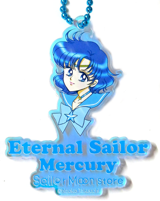 Eternal Sailor Mercury Aurora Charm Keychain - Sailor Moon Store Original by S & S - Approx. 7 cm (Pre-owned)