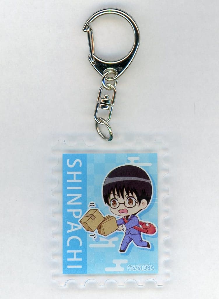 Shinpachi Shimura Acrylic Stamp-Style Keychain - Gintama - ENGAWA - Approx. 60 x 45 mm (Pre-owned)