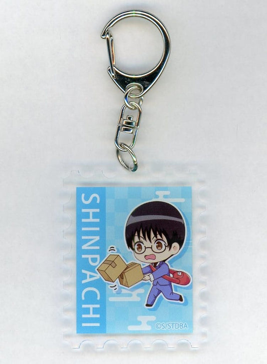Shinpachi Shimura Acrylic Stamp-Style Keychain - Gintama - ENGAWA - Approx. 60 x 45 mm (Pre-owned)