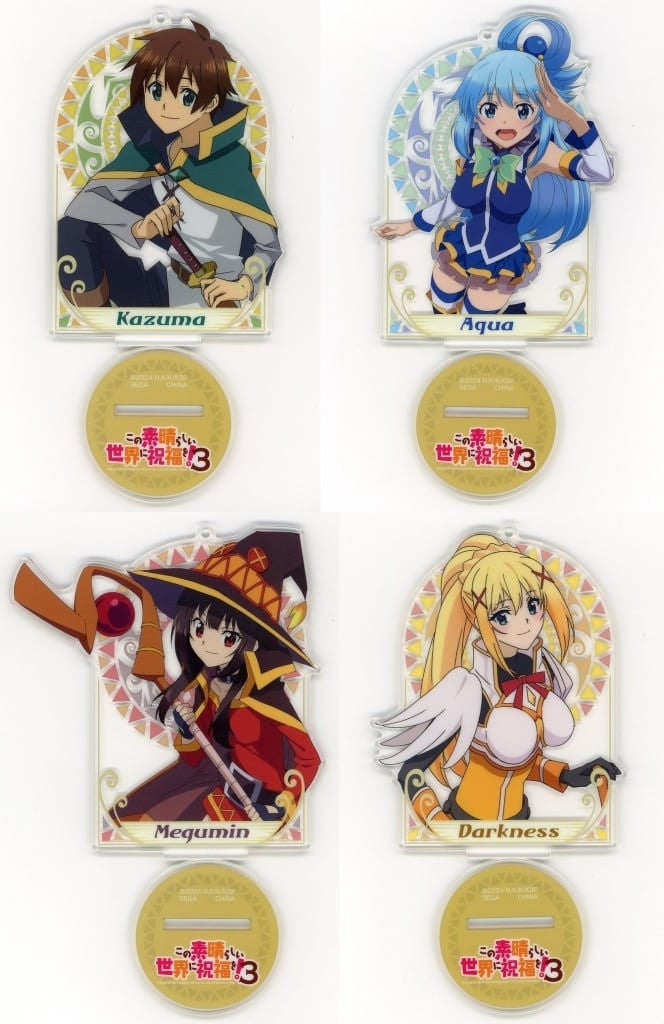 KonoSuba 3 Stand-Up Clear Keychain (EX) 4-Piece Set