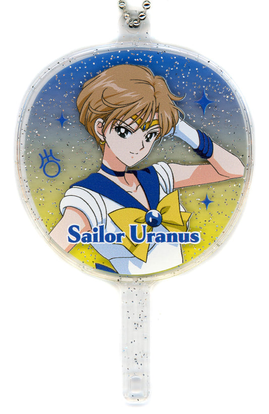 Sailor Uranus Acrylic Uchiwa Keychain - Sailor Moon Store Original Mini Fan Key Holder (Approx. 97 x 60 x 3 mm) - S&S - Pre-owned