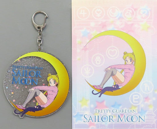 Usagi Tsukino / Sailor Moon & Luna Acrylic Keychain with Postcard - Store Original S and S (Pre-owned)