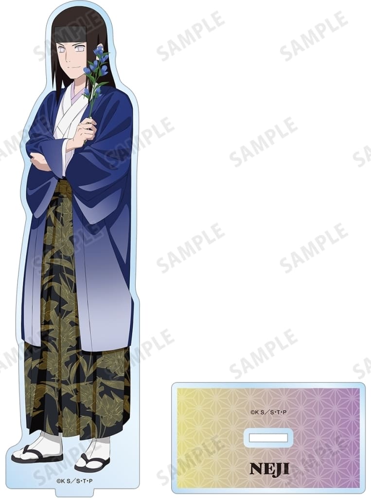 Neji Hyuga BIG Acrylic Stand - Birthday Ver. (Approx. 17.9 x 4.8 cm) Almabianca - Naruto Shippuden Official Goods (Pre-owned)