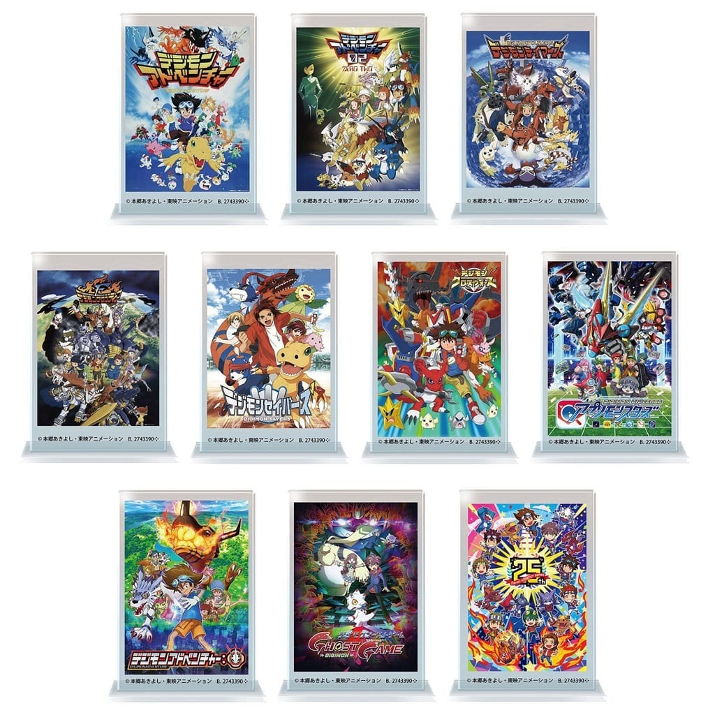 Digimon TV Anime Series Poster Acrylic Stand 10-Piece Set