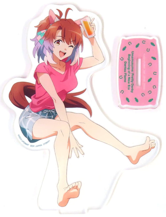 Dantsu Flame Big Acrylic Plate Stand - "Relax time" NAMCO Promotion (Namco Limited, ~15cm, Prize Item)