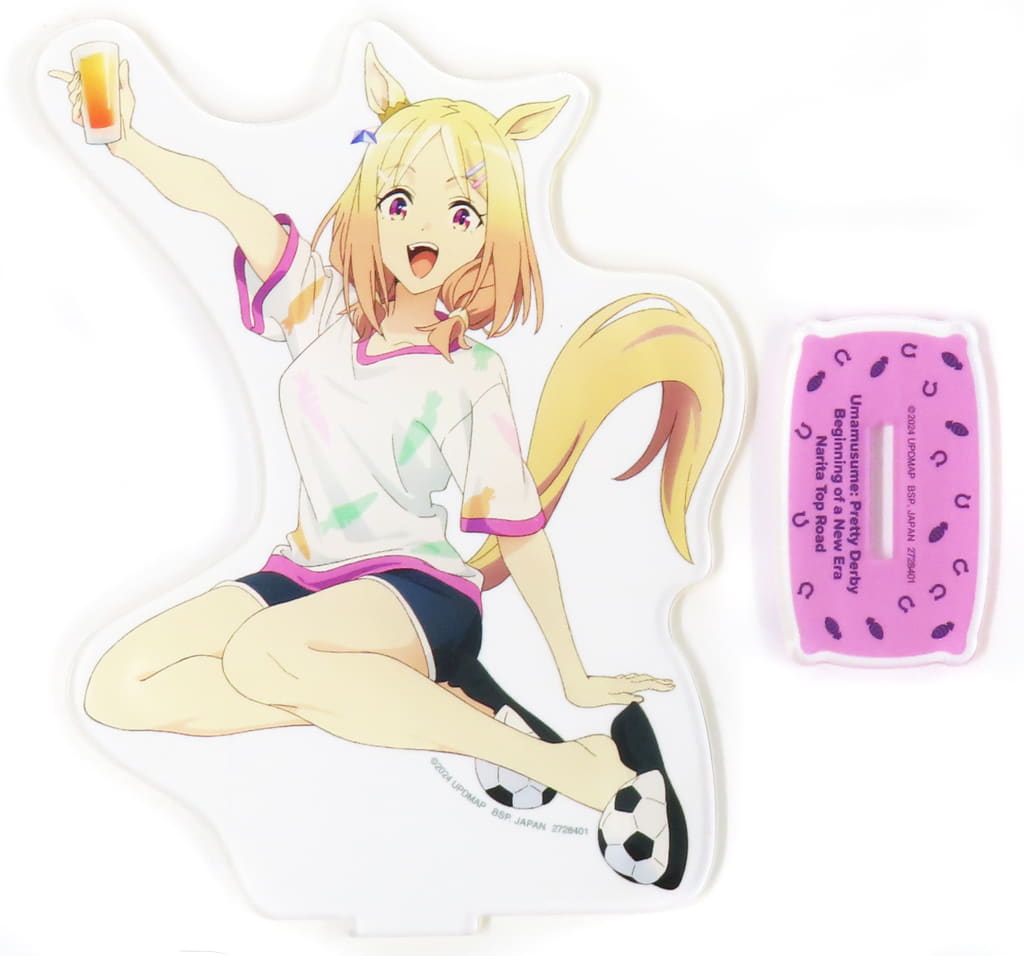 Narita Top Road Big Acrylic Stand Plate "Relax time" - NAMCO Promotion Exclusive (Bandai Namco Amusement) — 15cm