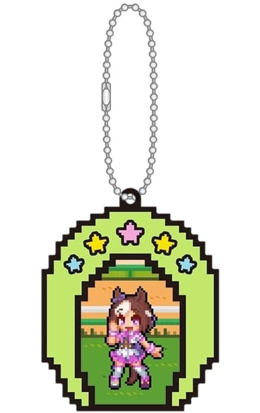 Special Week Rubber Keyholder - Umamusume Pretty Derby "Nekketsu Hachamecha Daikanshasai!" Collection (PVC, ~7×5.6cm, Pre-owned)