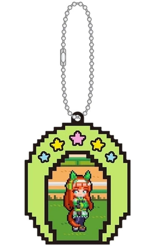 Silence Suzuka Rubber Keychain Collection - Umamusume Pretty Derby 'Nekketsu Hachamecha Daikanshasai!' (PVC, ~7×5.6cm, Pre-owned)