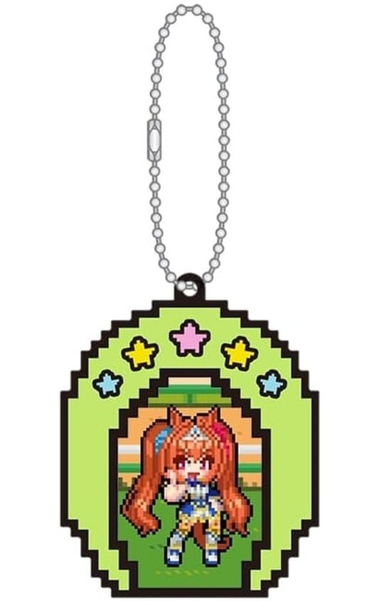 Daiwa Scarlet Rubber Keychain - Umamusume Pretty Derby 'Nekketsu Hachamecha Daikanshasai!' Collection (PVC, ~7×5.6cm, Pre-owned)