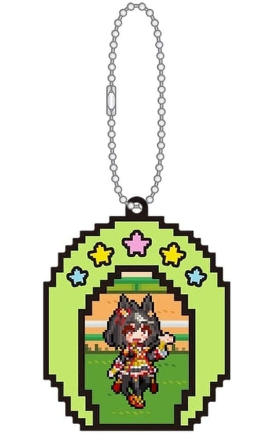 Kitasan Black Rubber Keychain - Umamusume Pretty Derby 'Nekketsu Hachamecha Daikanshasai!' Collection (PVC, ~7×5.6cm) - Movic, Pre-owned