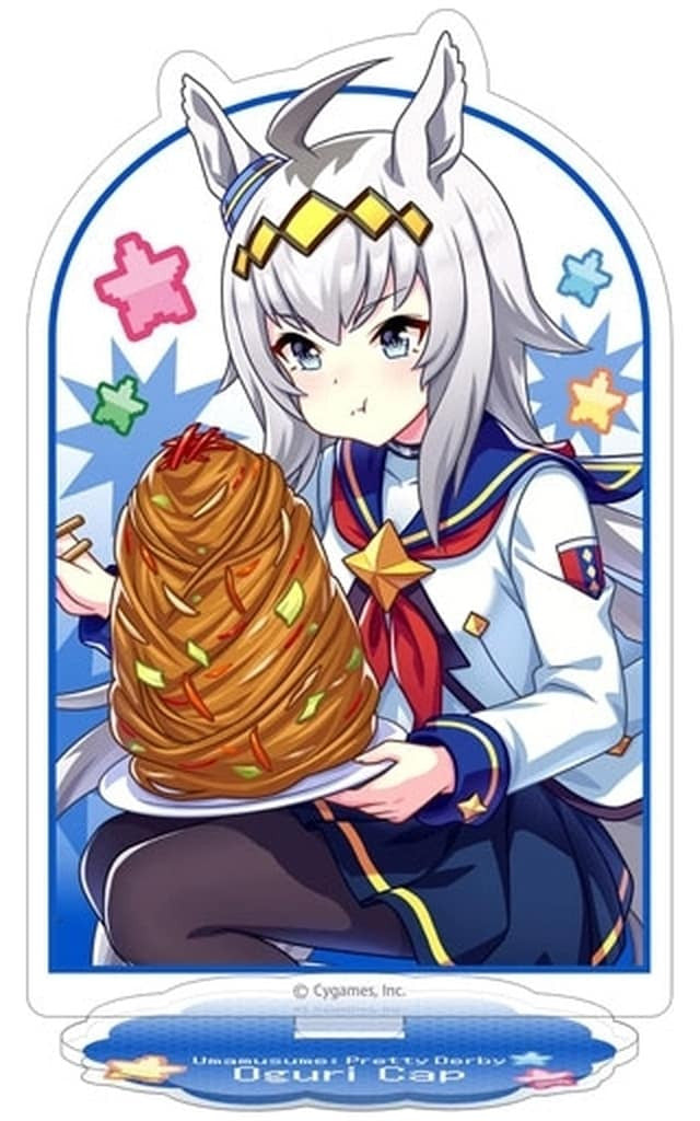 Oguri Cap Acrylic Stand - Umamusume: Pretty Derby (Nekketsu Hachamecha Daikanshasai! Key Visual) Movic ~15cm Pre-owned