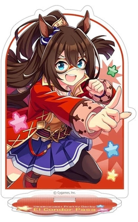 El Condor Pasa Acrylic Stand - Umamusume: Pretty Derby (Nekketsu Hachamecha Daikanshasai! Key Visual) Movic - ~15cm (Pre-owned)