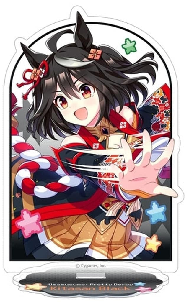 Kitasan Black Acrylic Stand — Umamusume: Pretty Derby (Event Visual Nekketsu Hachamecha Daikanshasai!, Movic, ~15cm, Pre-owned)