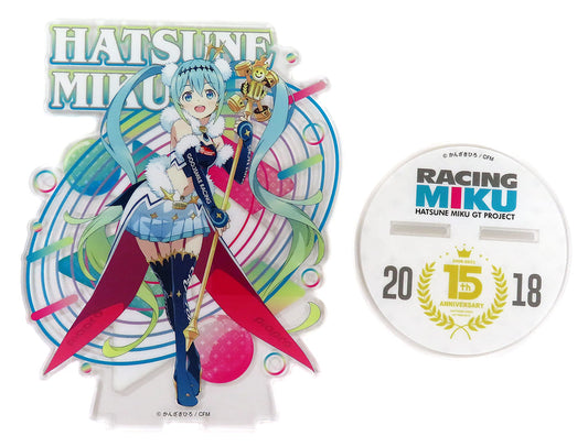 Hatsune Miku Racing ver. Acrylic Stand - Hatsune Miku GT PROJECT 15th ANNIVERSARY! Kuji A Prize (Juroku Houi) 186×150mm with 80mm Base