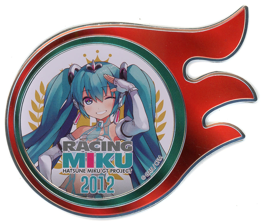 Hatsune Miku Racing ver. (2012) Aluminum Magnet — Hatsune Miku GT PROJECT 15th Anniversary Kuji C Prize (Juurokuhoui)