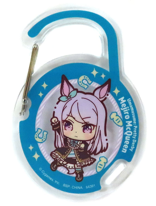 Mejiro McQueen Acrylic Carabiner Keychain - Ichiban Kuji Umamusume Pretty Derby 9th Lot G Prize (BANDAI SPIRITS) — 8cm — Pre-owned