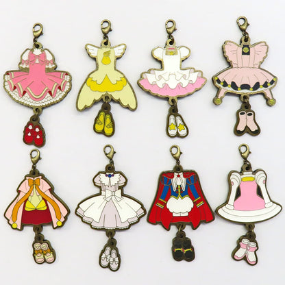 Cardcaptor Sakura Costume Charm Collection - Complete 8-Piece Set CLAMP Exhibition Goods (Approx. 7.7 x 4.4 cm) Pre-owned