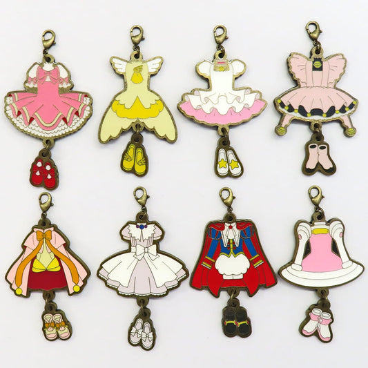 Cardcaptor Sakura Costume Charm Collection - Complete 8-Piece Set CLAMP Exhibition Goods (Approx. 7.7 x 4.4 cm) Pre-owned
