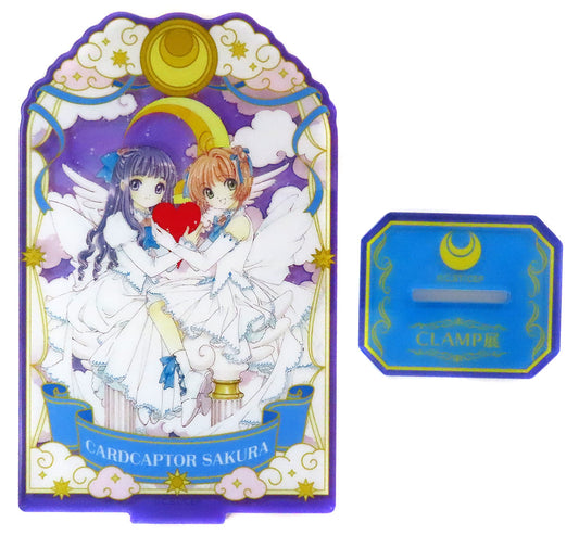 Tomoyo & Sakura Acrylic Stand - Cardcaptor Sakura CLAMP Exhibition Goods (Ensky, Approx. 13.6 x 9.5 cm) Pre-owned