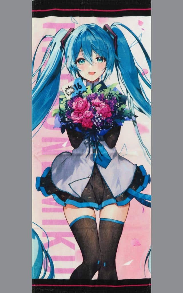 Hatsune Miku Commemorative Face Towel — "Niconico Douga and Hatsune Miku no Kiseki" Limited Goods Exchange Ticket Bonus — Cotton 34×80 cm (Pre-owned)