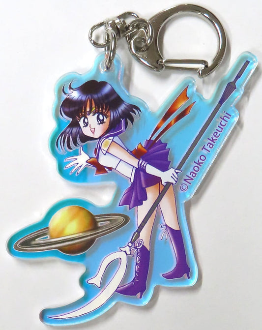 Sailor Saturn Acrylic Keychain - Sailor Moon Rezonne ART WORKS 1991–2023 Exhibition Souvenir (Approx. 65 mm, Pre-owned)