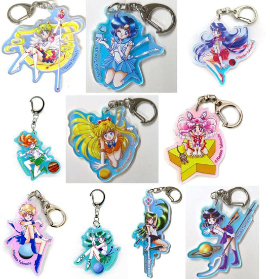 Sailor Moon Acrylic Keychain Full Set (10 Pieces) - Resoné ART WORKS 1991–2023 Exhibition - Approx. 65 mm - Dai Nippon Printing - Pre-owned