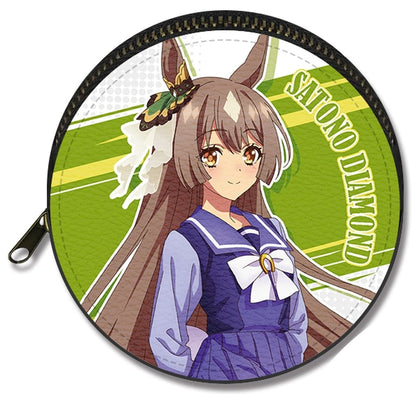 Satono Diamond Leather Round Case (Uniform ver.) - 9cm Synthetic Leather Pouch from Umamusume Pretty Derby Season 3 (License Agent, Pre-owned)
