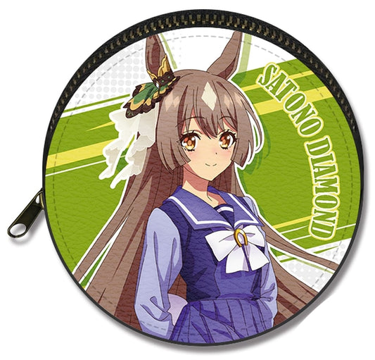 Satono Diamond Leather Round Case (Uniform ver.) - 9cm Synthetic Leather Pouch from Umamusume Pretty Derby Season 3 (License Agent, Pre-owned)