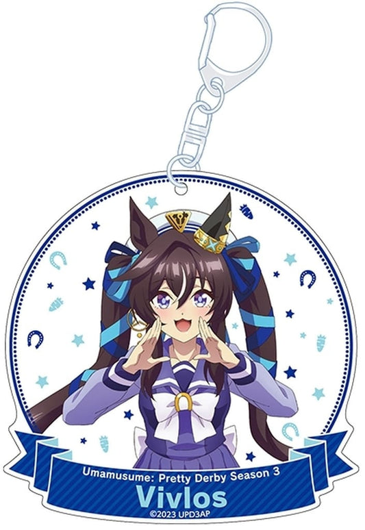 Vivlos Acrylic Keychain (Drawn Illustration) - Penguin Parade - Umamusume Pretty Derby Season 3 - 90mm Pre-owned