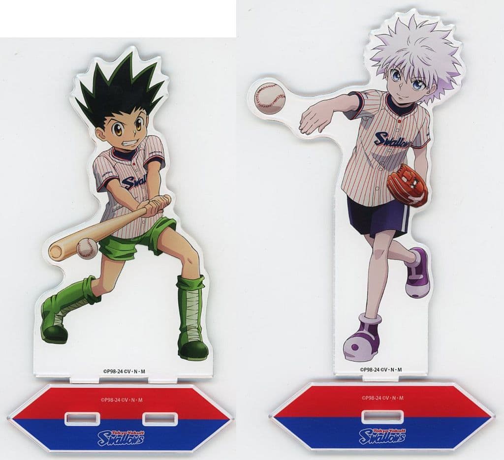 Gon Freecss & Killua Zoldyck BIG Acrylic Stand Set "HUNTER×HUNTER BASEBALL" - ARMA BIANCA - Approx. 16 cm (Pre-owned)