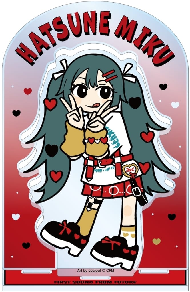 Hatsune Miku (Heart Deformé ver.) BIG Acrylic Stand with Parts — Art by coalowl — Almabianca